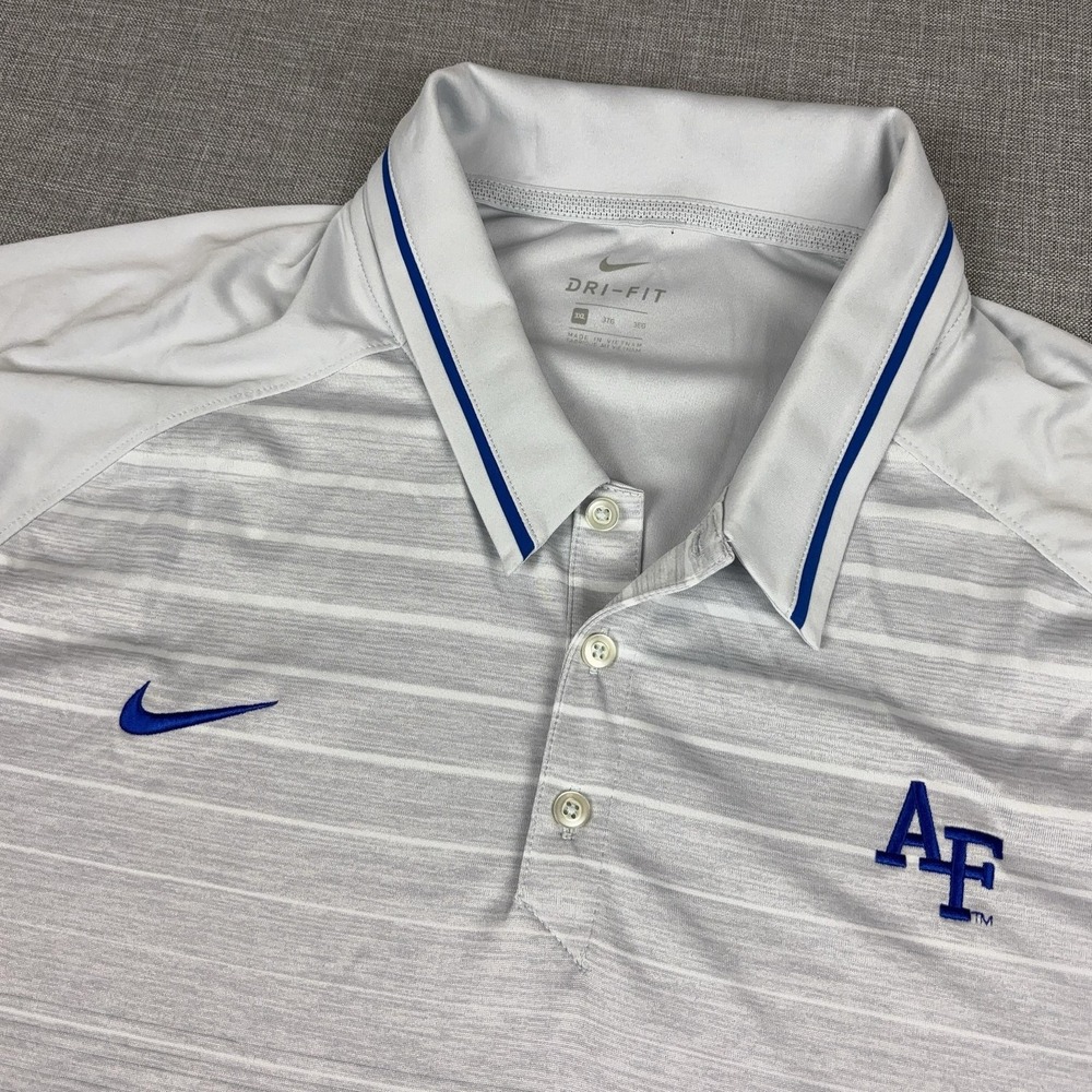 Air Force Falcons Shirt Polo Mens 3XL White NCAA Football Nike Dri Fit Top